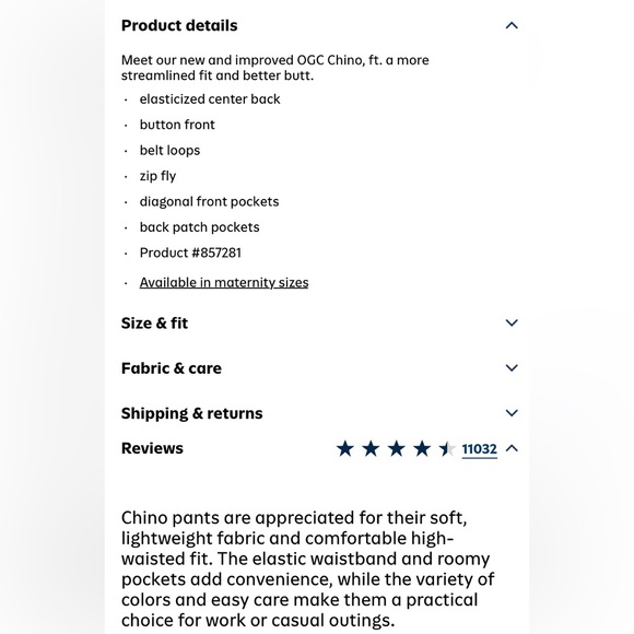 Old Navy High Waisted OGC Chino Tapered Straight Pants Small Muave Pink Purple - Picture 9 of 10